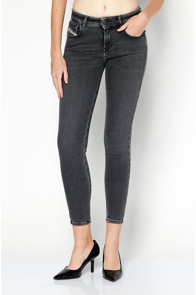 Diesel Women Skinny Fit Washed Stretchable Jeans, Grey