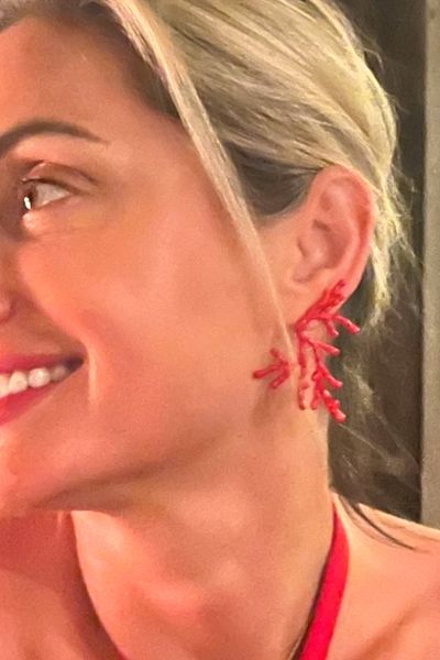 Pinty Design Coral Figure Red Women's Earrings