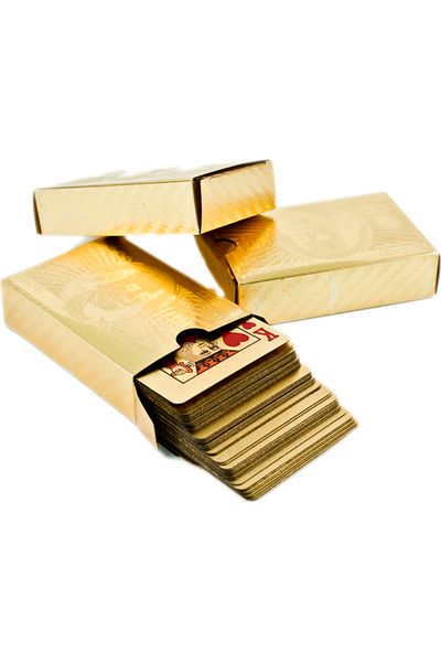 zola Set carti de joc, din plastic, 9x6 cm, aurii