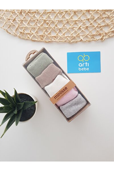 artıbebe Yenidoğan Renkli Bebek 5'li Çorap Seti | %100 Pamuklu Antialerjik Kı...