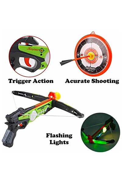 ACTION ONE Crossbow with 7 lighting modes, arrows and target, 34x32x15 cm