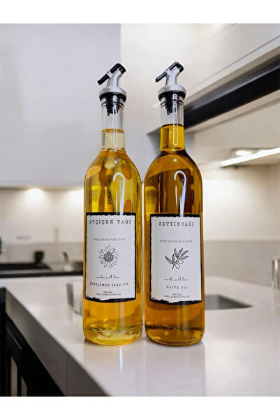 ZenGlow Cam Yağlık Şişesi Seti 2'li Damlatmaz Zeytinyağı Ayçiçek Yağı Mutfak ...