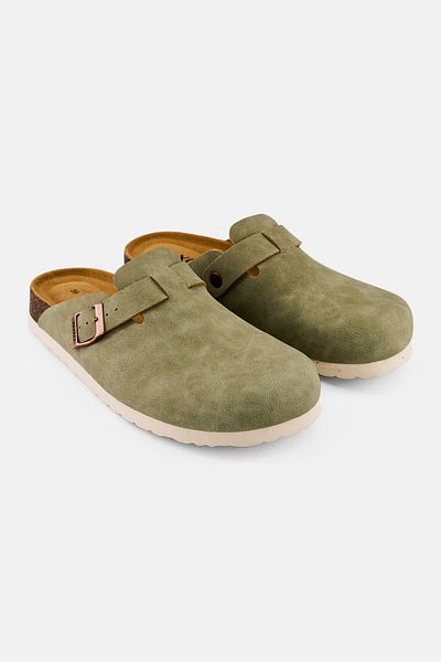 XOXO Women Slip On Cork Clogs, Dusty Olive