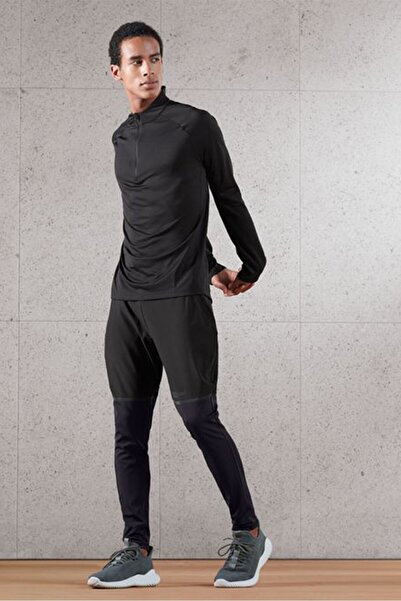 Tchibo بنطال رياضي رجالي للجري برباط، أسود