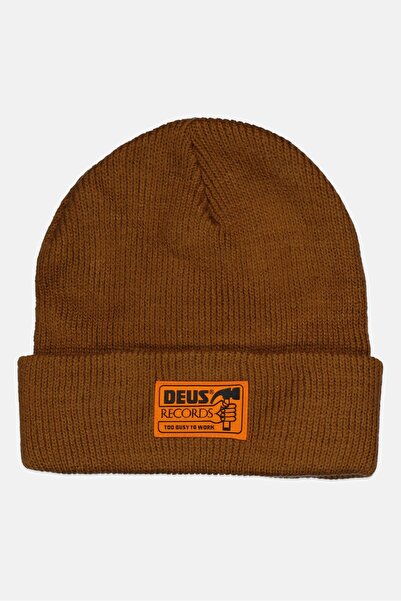 Deus Ex Machina Women Cable Knitted Beanie Hat, Brown
