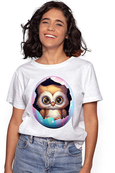 StoryGift Romania Tricou Femei cu o bufnita micuta care iese dintr-un ou spar...