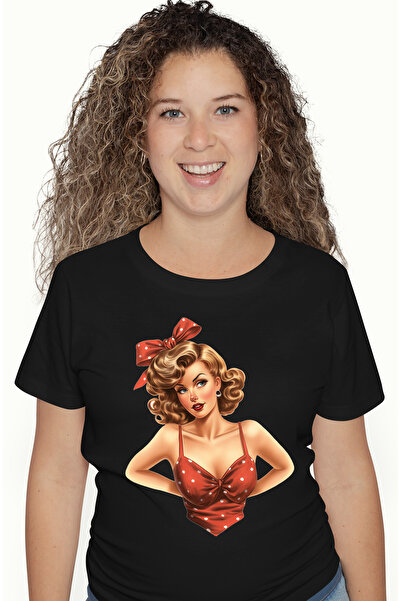 StoryGift Romania Tricou Femei cu o femeie blonda frumoasa, ilustratie, stil ...