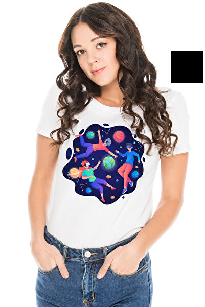 StoryGift Romania Tricou Femei Cu Spatiu, VR, Planete, Stiinta, Stele, Multic...