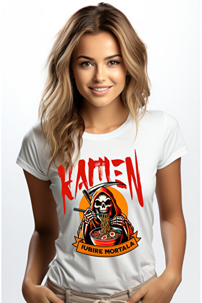 StoryGift Romania Tricou Femei Moartea mancand ramen iubire mortala cu imprim...