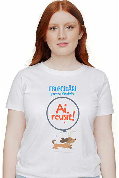 StoryGift Romania Tricou Femei Felecitari pentru Absolvire. Ai reusit! Facult...
