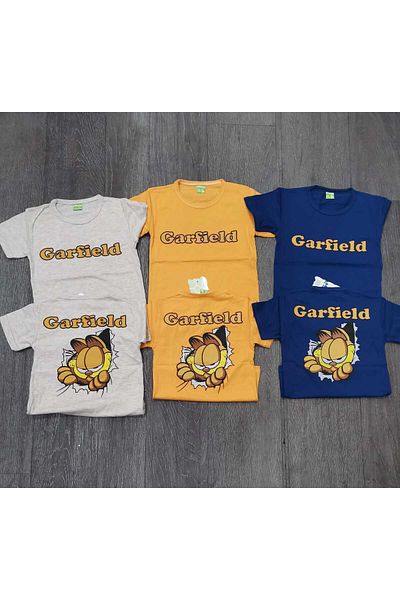 Neefy 2025 Summer New Season Children's 3 Piece Printed First Quality Combed Cotton T-Shirt