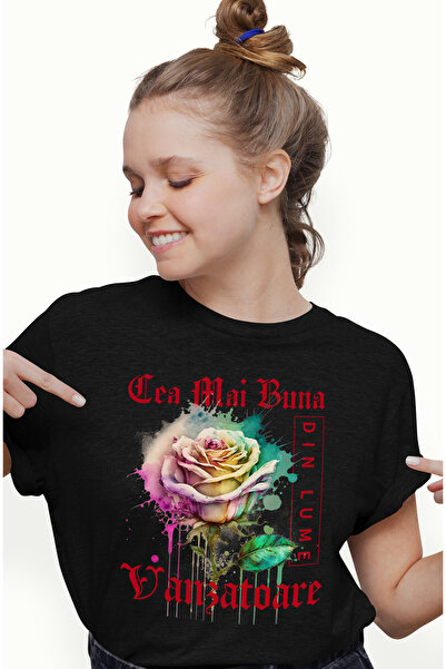 StoryGift Romania Tricou Femei Cu Textul Cea Mai Buna Vanzatoare, Din Lume, F...