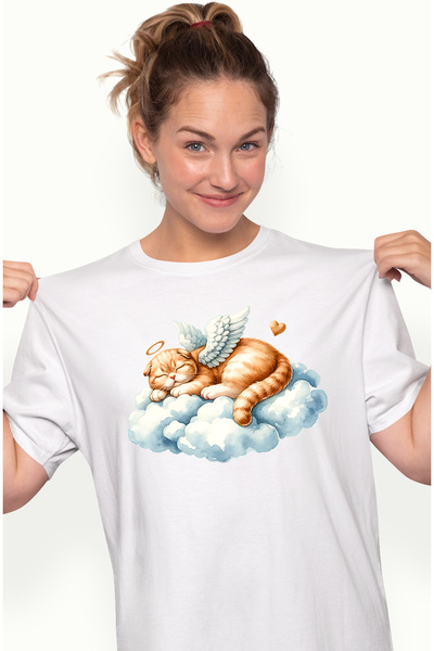 StoryGift Romania Tricou Femei cu o pisicuta Cupidon care doarme dusa, ilustr...