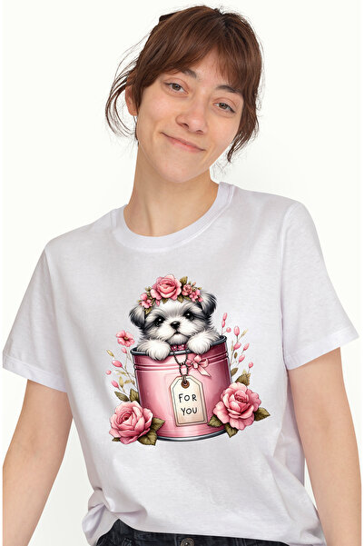 StoryGift Romania Tricou Femei cu un catelus blanos care iese dintr-o conserv...