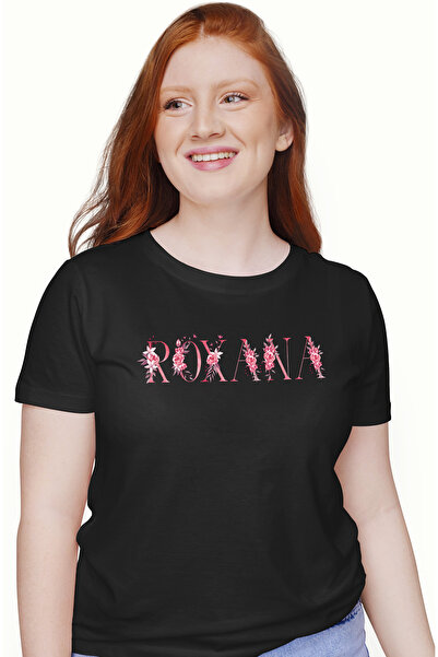 StoryGift Romania Tricou Femei Cu Numele Roxana, Floral, Colorat, Creativ, Fr...