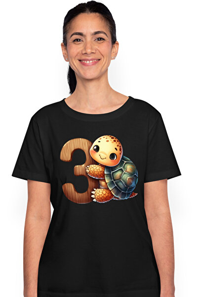 StoryGift Romania Tricou Femei cu cifra 3, o mica broasca testoasa, ilustrati...