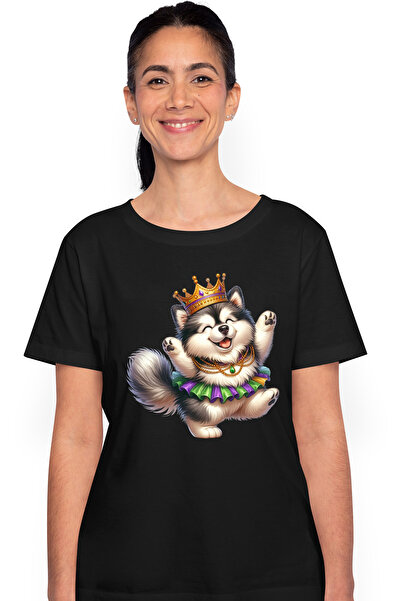 StoryGift Romania Tricou Femei cu un catel care danseaza fericit, ilustratie,...