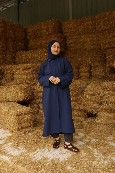 ilmek 25996 Women's Modal Fabric Draped Fit Poncho Shirt