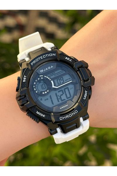 Jaga Digital 2 Years Warranty Alarm+Stopwatch+Light and Calendar 5 Atm Young Sports Men's Wristwatch Jg021