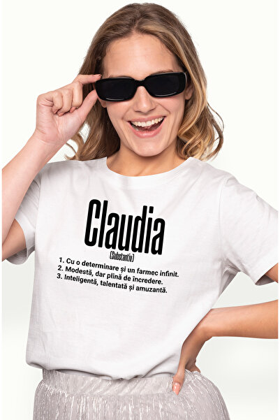 StoryGift Romania Tricou Femei Cu Numele Claudia, si Mesaj Motivational, Dete...