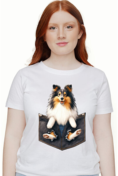 StoryGift Romania Tricou Femei cu un caine care a rupt un buzunar, ilustratie...