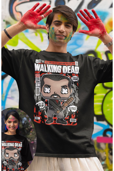 Fuddy Moda Minijaturna majica Walking Dead Štampano, muško-ženska WD serija Š...