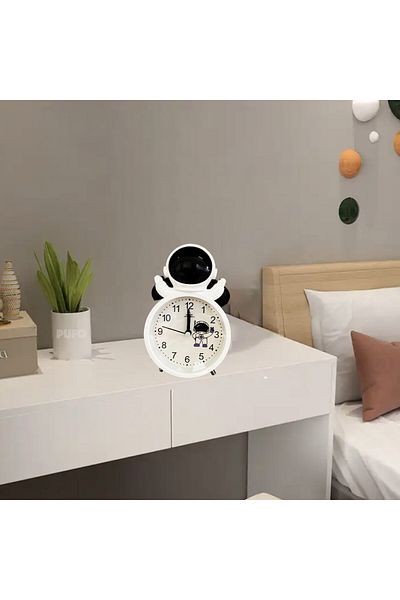 PUFO Happy Astronaut children's alarm clock, 15 cm, black