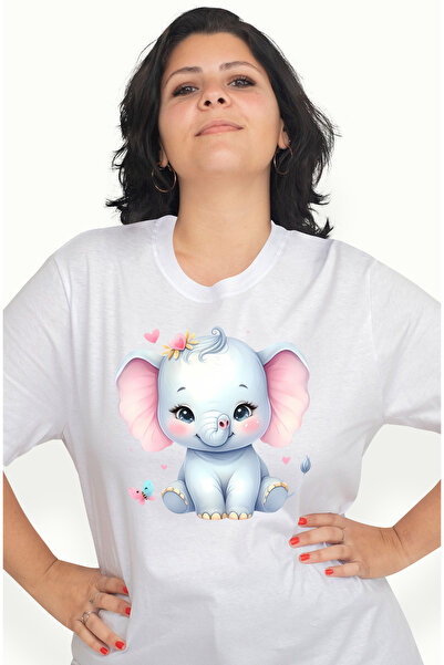StoryGift Romania Tricou Femei cu o femela elefant, ilustratie, micuta, feric...