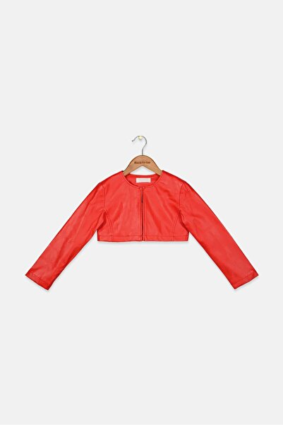 Byblos Kids Girl Plain Long Sleeve Blazer, Red