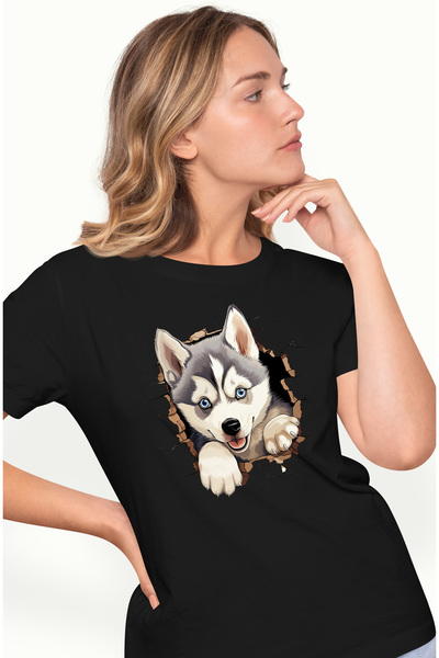 StoryGift Romania Tricou Femei cu Husky Siberian, caine, animal de companie, ...