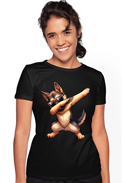 StoryGift Romania Tricou Femei cu un catel lup care danseaza, ilustratie, och...