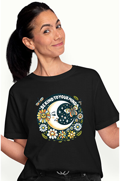 StoryGift Romania Tricou Femei cu mesajul "Be kind to your mind", stilul hipp...