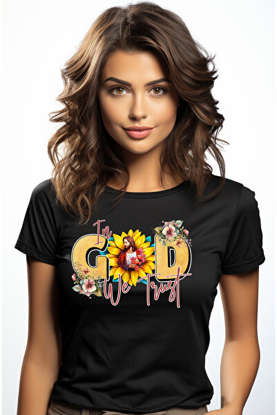 StoryGift Romania Tricou Femei cu Domnul Iisus Hristos cu mesajul "In God we ...