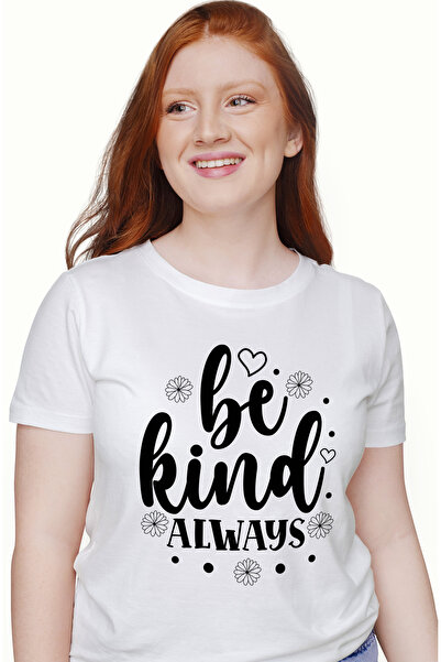 StoryGift Romania Tricou Femei cu inimioare si floricele cu textul "Be kind. ...