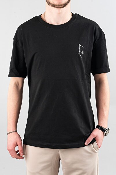 bombe Men's Special Crew Neck T-Shirt Basic Semi-Oversize Plain Printed T-Shi...