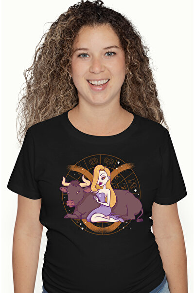StoryGift Romania Tricou Femei Cu Semn Zodiac Taur, Animal Puternic Cu O Fata...