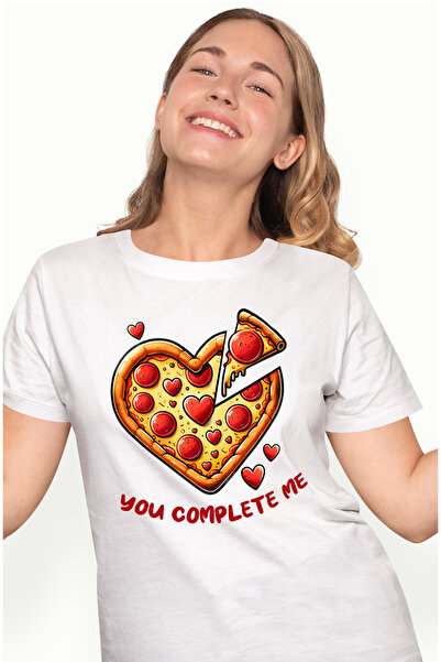 StoryGift Romania Tricou Femei cu pizza in forma de inima cu mesajul "You com...