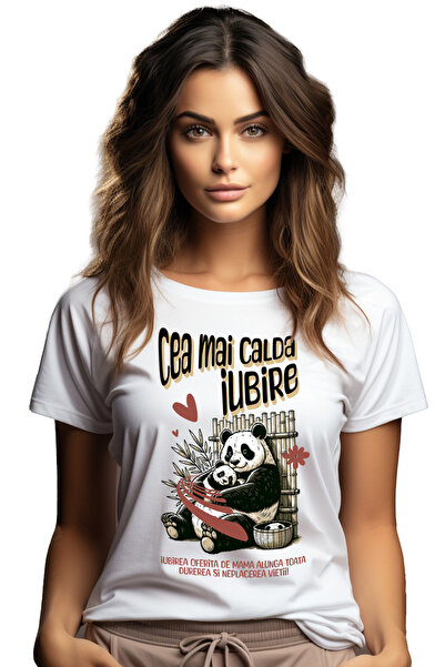 StoryGift Romania Tricou Femei Mama src panda cea mai calda iubiren cea calda...