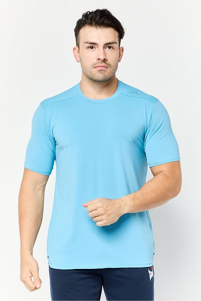 adidas Men Sportswear Fit Short Sleeves Training T-Shirt, Turquoise