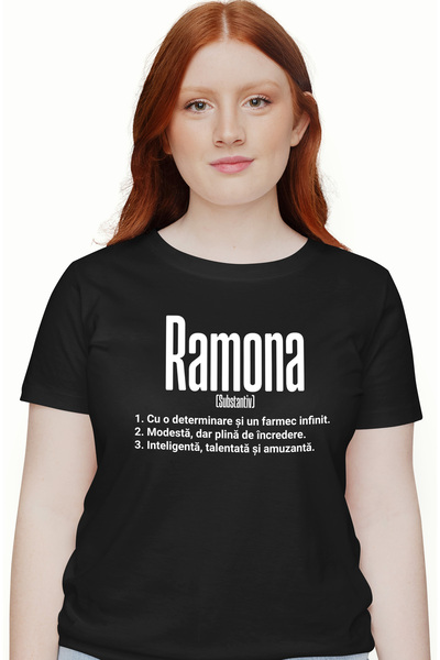 StoryGift Romania Tricou Femei Cu Numele Ramona, si Mesaj Motivational, Deter...