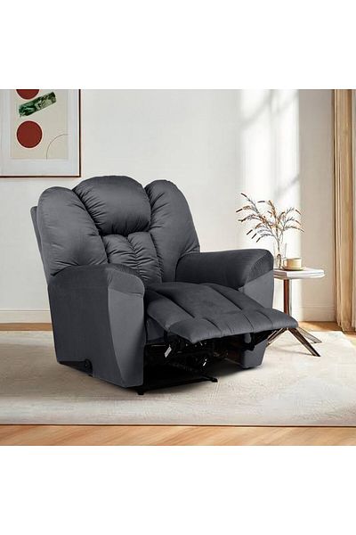 BACK COMFORT Royal Seat | Velvet Rocking & Rotating Recliner Chair