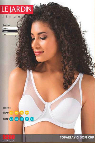 Le Jardin Women's White Tulle Covered Soft Cup Bra