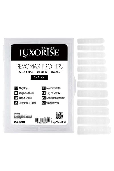 LUXORISE Vârfuri reutilizabile REVOMAX PRO TIPS Apex flexibil pentru Polygel și gel, 120 buc