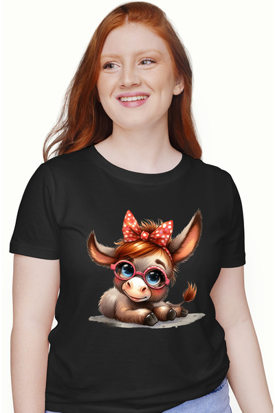StoryGift Romania Tricou Femei cu o magarita cu ochelari, ilustratie, funda, ...