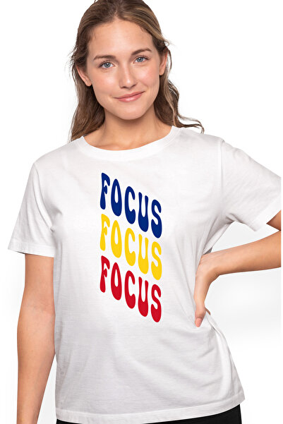 StoryGift Romania Tricou Femei Cuvantul Focus, in Culorile Steagului Romaniei...
