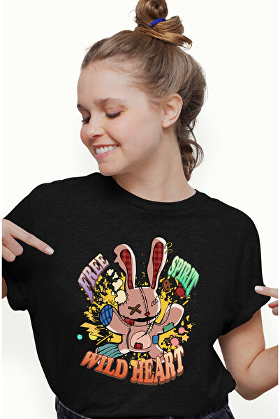 StoryGift Romania Tricou Femei cu mesajul "Free spirit, wild heart", stilul h...