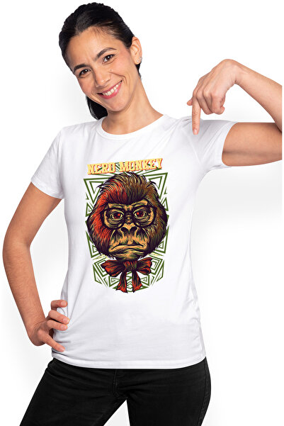 StoryGift Romania Tricou Femei Cu Gorila Maimuta CU Parul aranjat In Costum C...