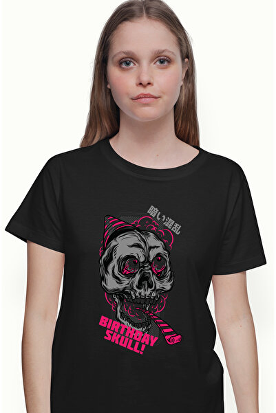 StoryGift Romania Tricou Femei Cu Portret Craniu Om Cu Coif De Petrecere, Tex...