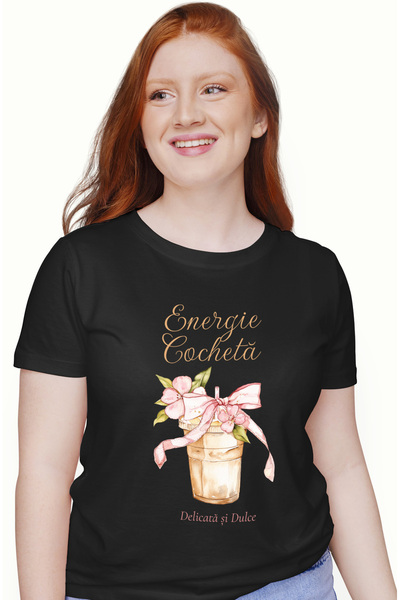 StoryGift Romania Tricou Femei energie cocheta, delicata si dulce shake funda...