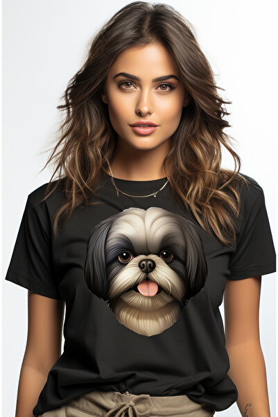 StoryGift Romania Tricou Femei cu un catel blanos de talie mica, ilustratie, ...